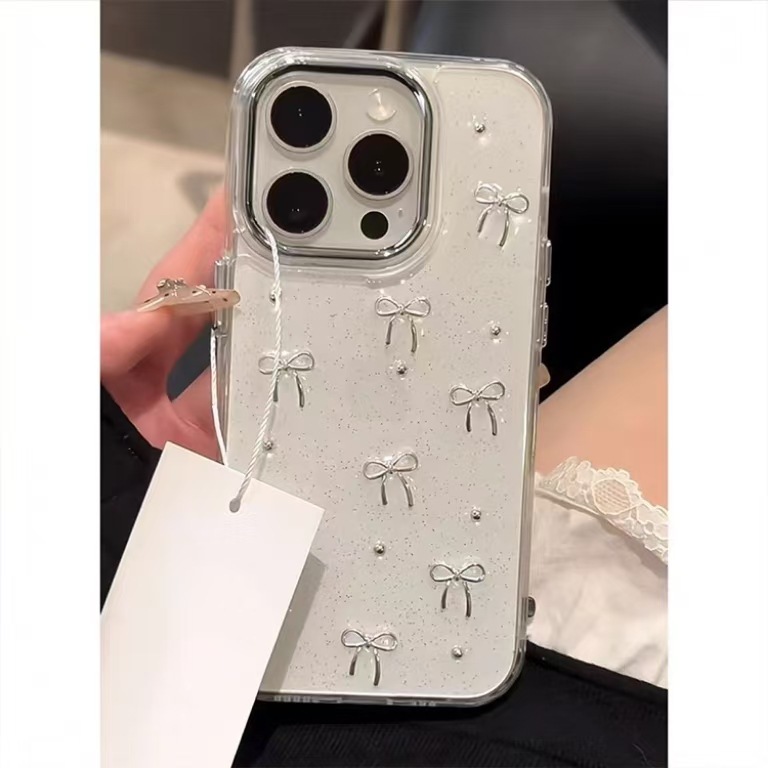 Epoxy Pearl Bow Phone Case - Image 3