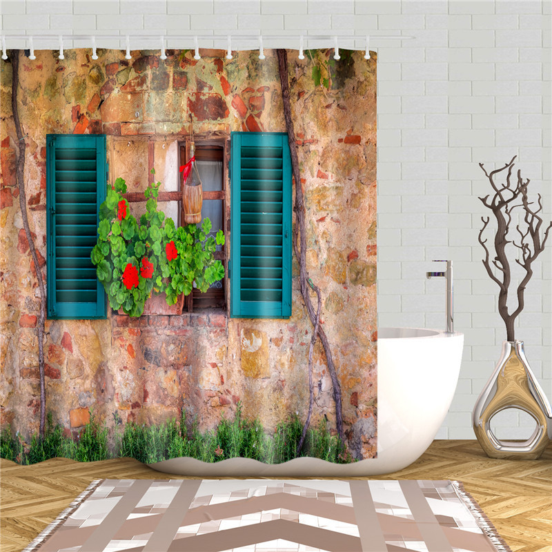 Waterproof Garden Flowers Scenery Shower Curtain - Image 8