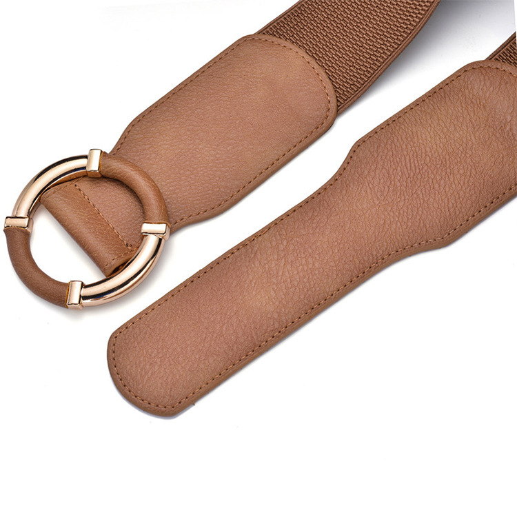 Elastic Waist Ring Buckle Protection Wide Belt - Image 4
