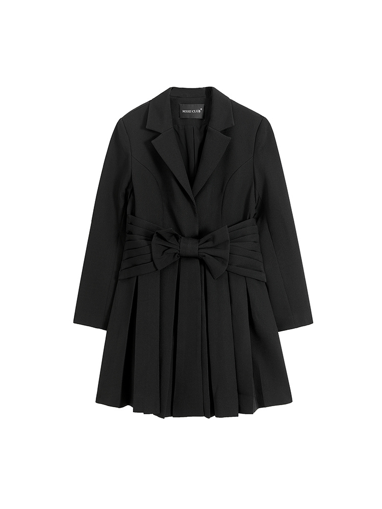 French Little Fragrant Bowknot Black Dress - Image 6