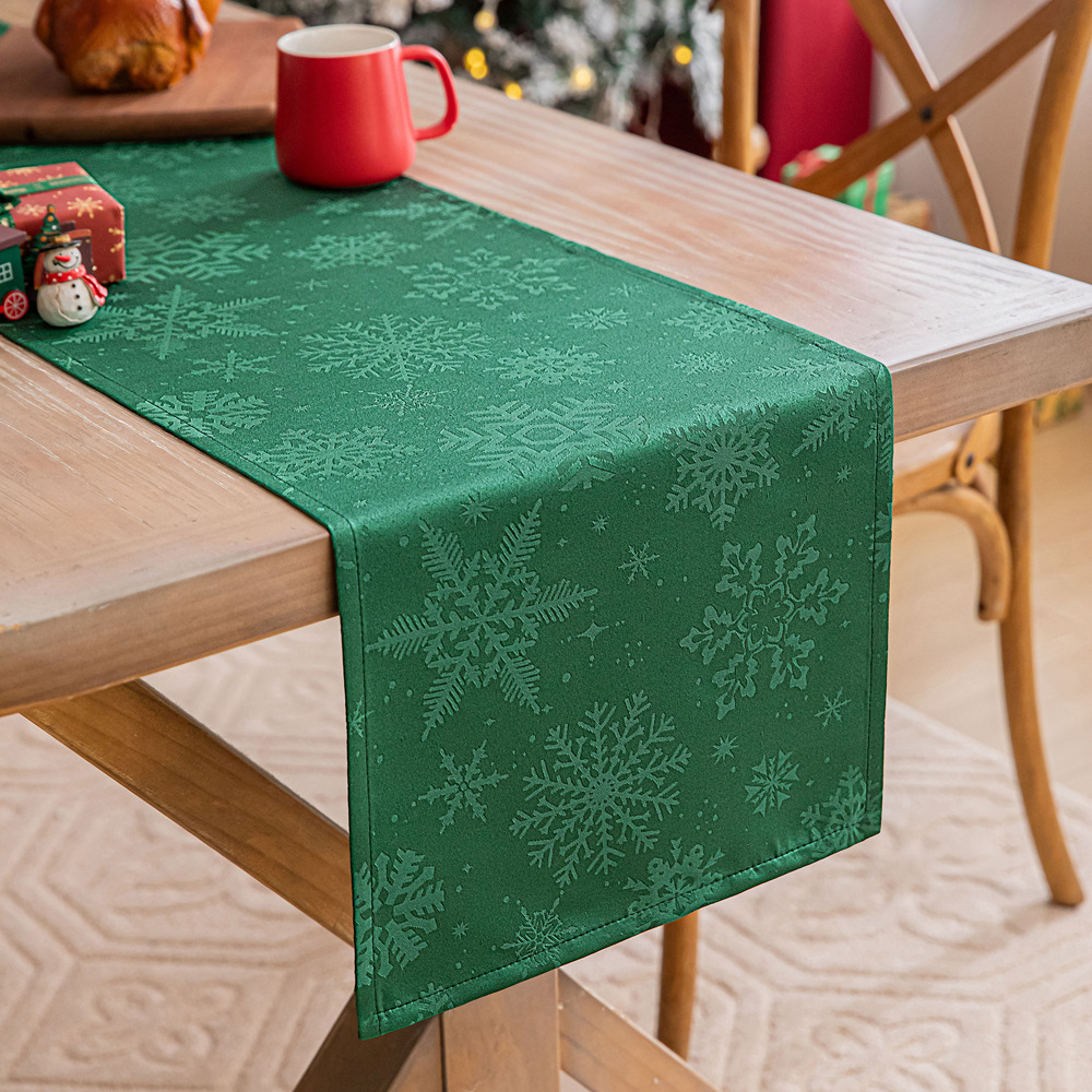 Christmas Jacquard Dark Dining Table Runner - Image 4