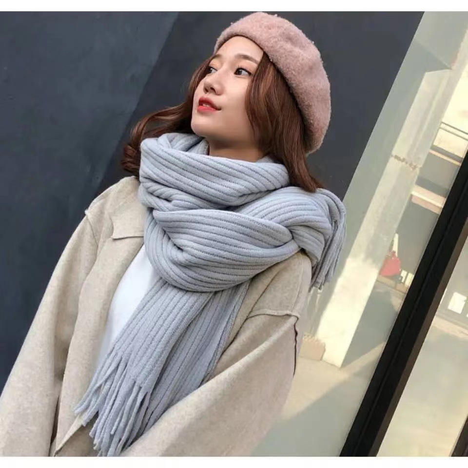 Versatile Knitted Couple Thickened Wool Scarf