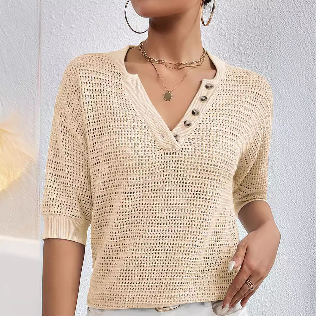 V-neck Hollow Knitwear - Image 5