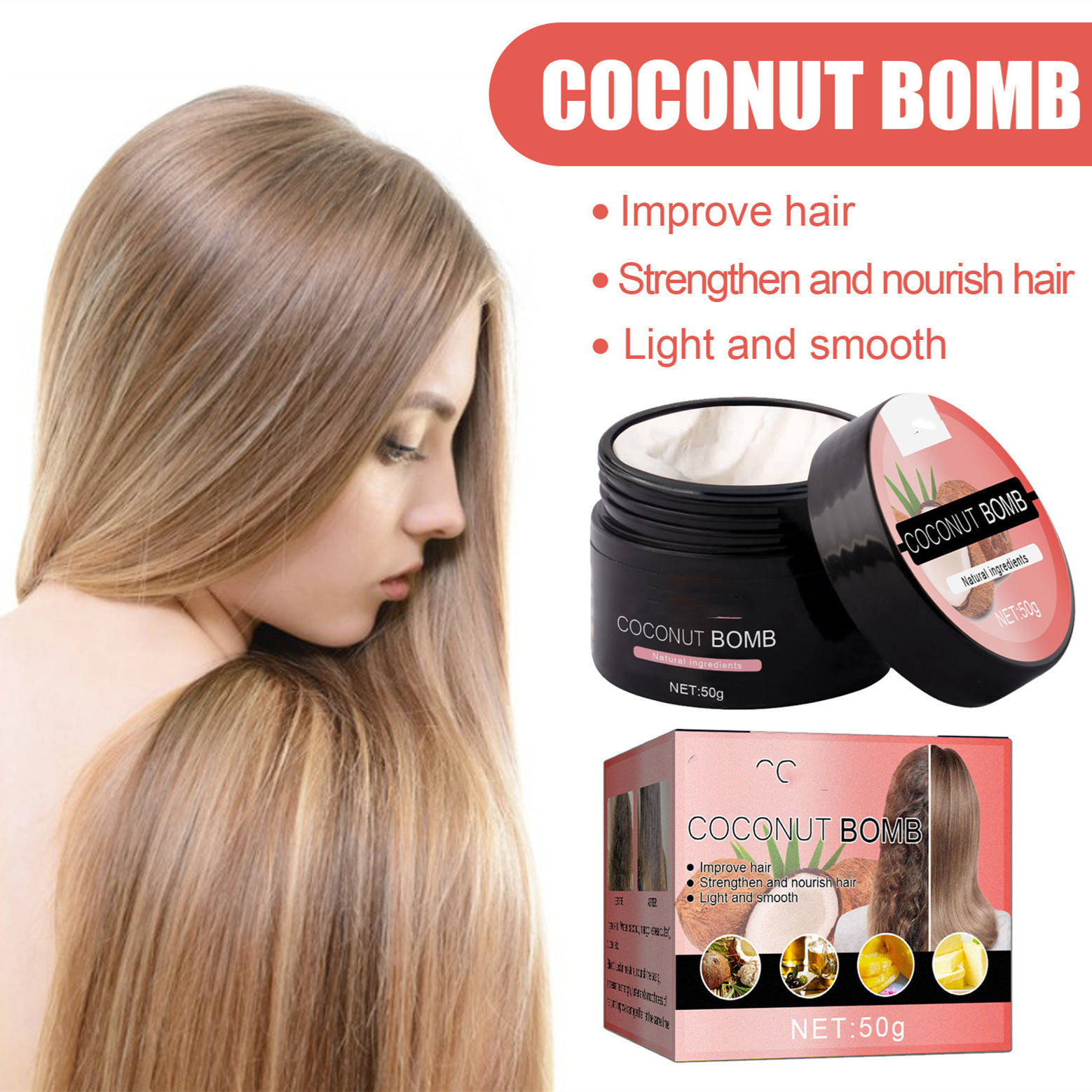 Coconut Bomb Smooth And Sleek Hair Mask
