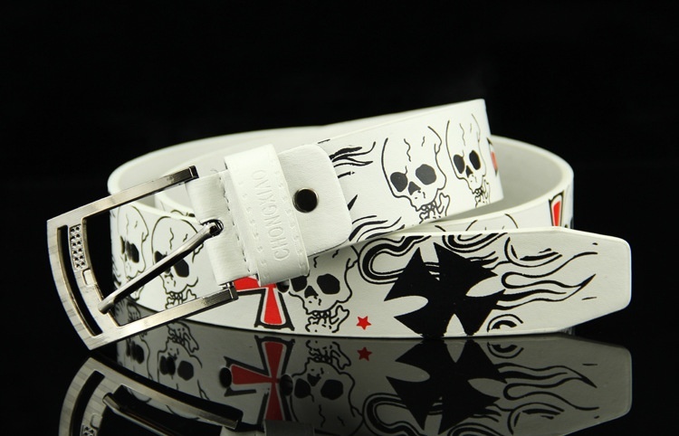 Leather Pin Buckle Men's Skull Casual Belt - Image 3