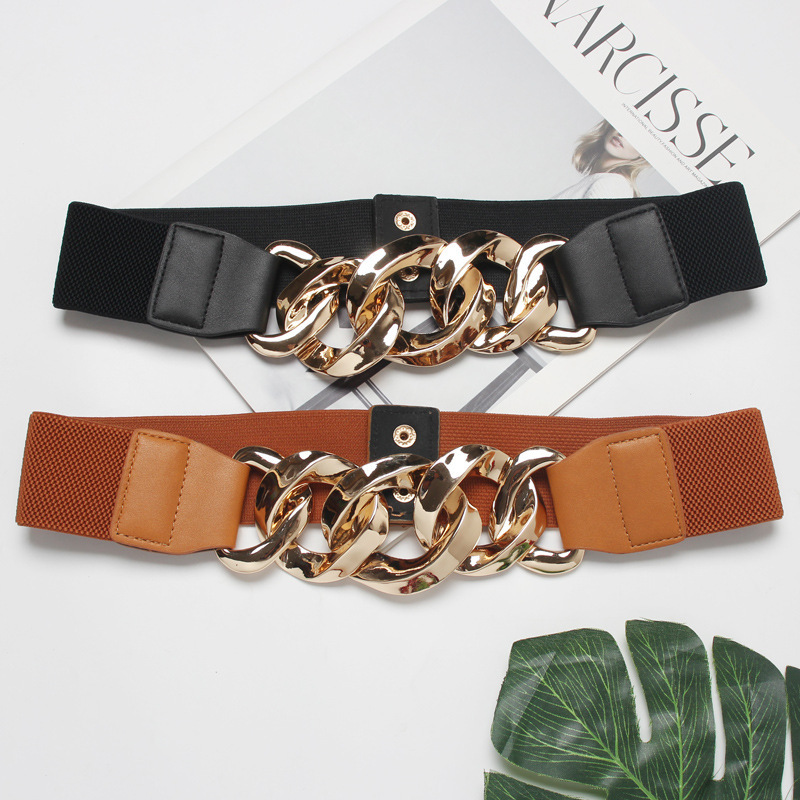 Versatile Black Simple Elastic Women's Belt
