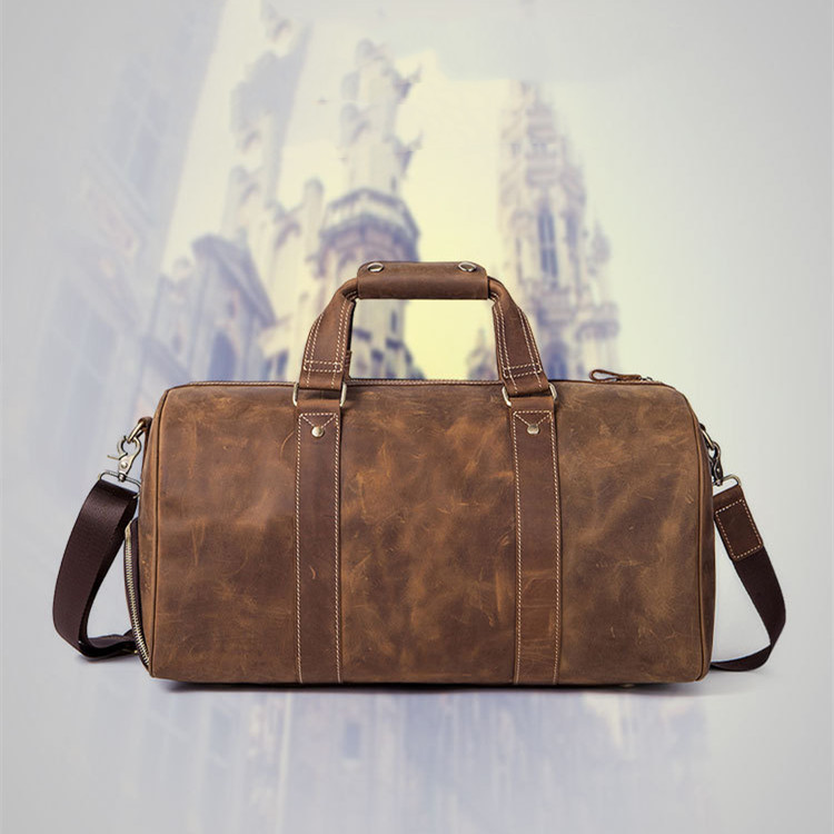 Vintage Crazy Horse Leather Travel Bag