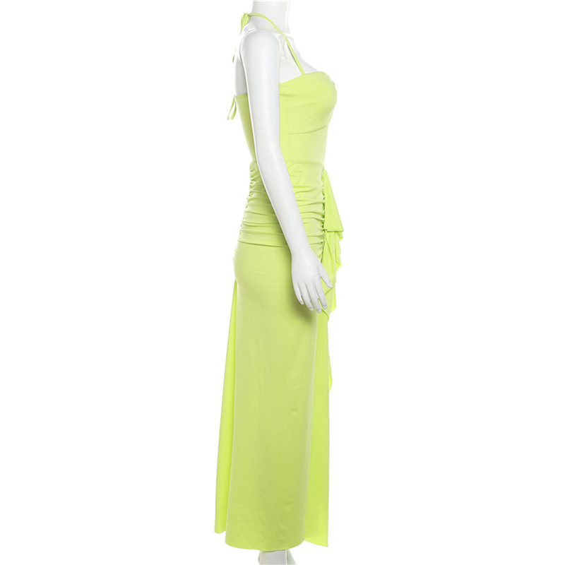 Fashion Pleating Slit Slim-Fitting Dress - Image 10