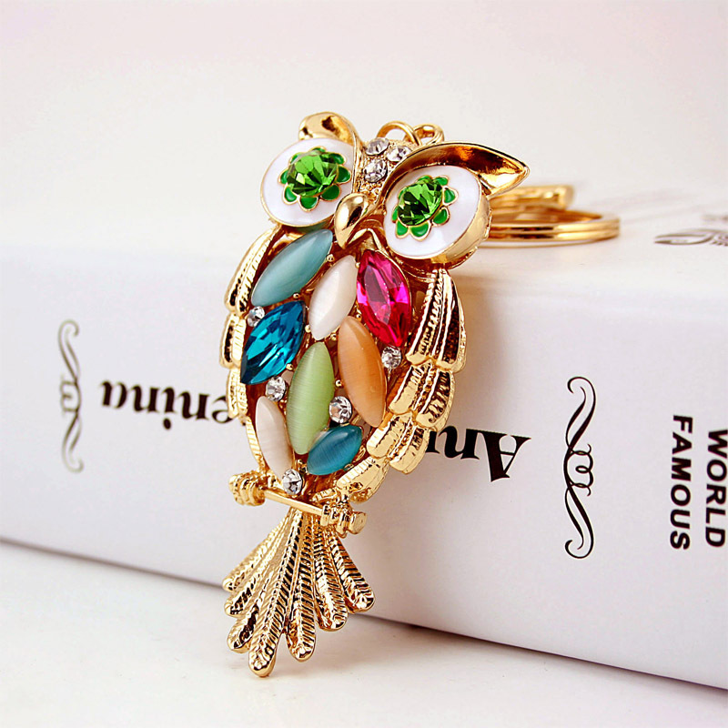 Creative Diamond Inlaid Owl Car Keychain Pendant - Image 5