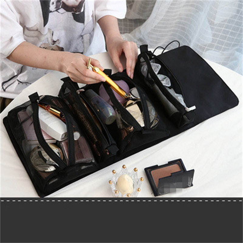 4 In 1 Zipper Mesh Separable Cosmetics Bag For Women - Image 6