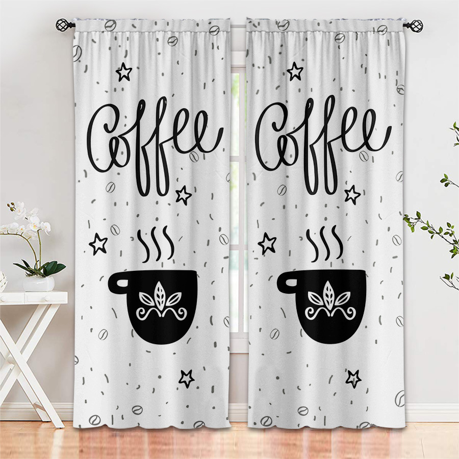Coffee Digital Printing Curtain
