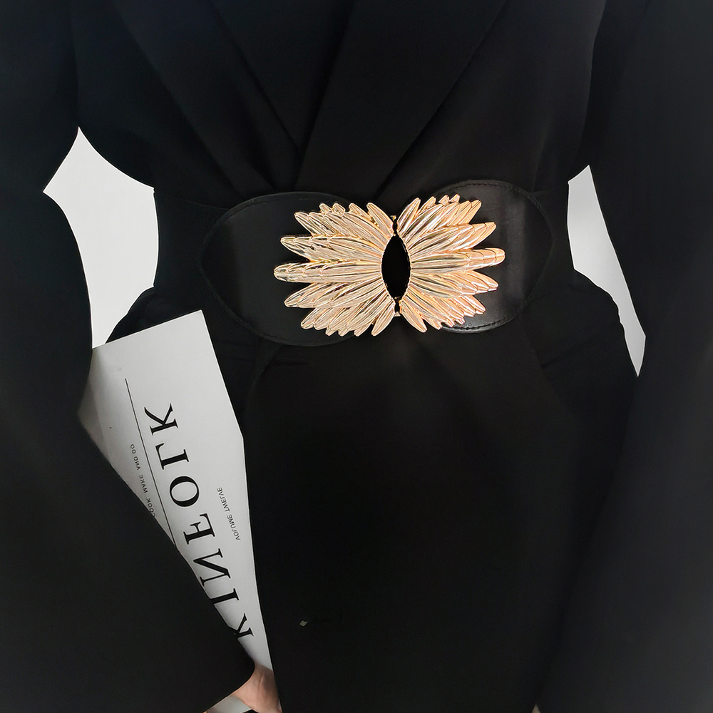 Sunflower Alloy Buckle Elastic Waist Belt