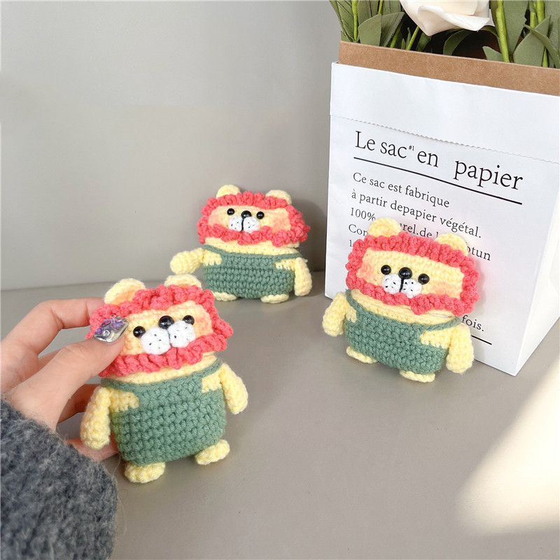 Plush Cartoon Cute Lion Earphone Case