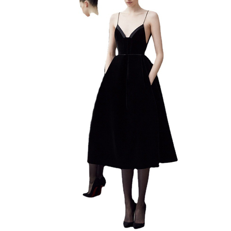 Party Little Black Dignified Suspender Dress - Image 2
