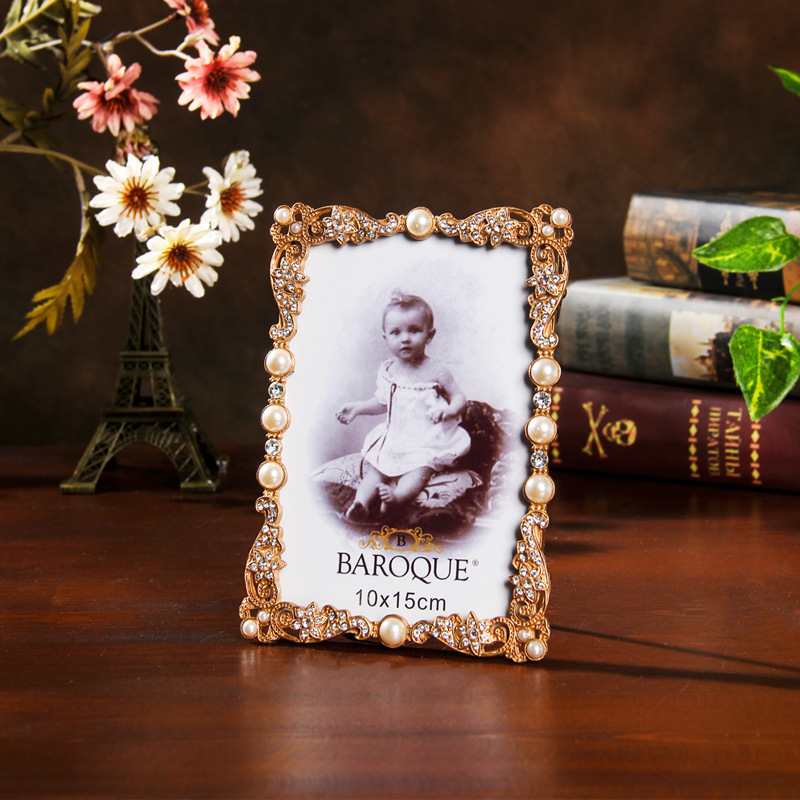 Creative Enamel Colored Metal Photo Frame With Flower & Bird - Image 2