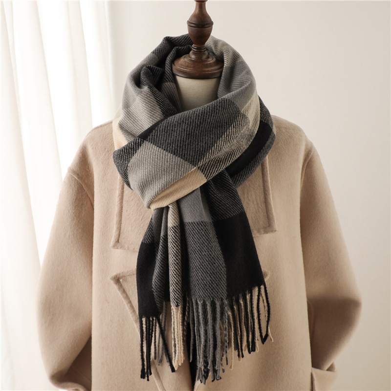 Men's Thickened Warm Plaid Scarves - Image 5