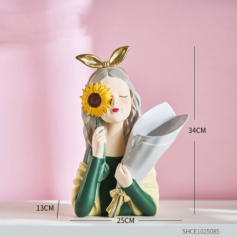 Home Decor Girl Figurine Resin Sculpture - Image 5