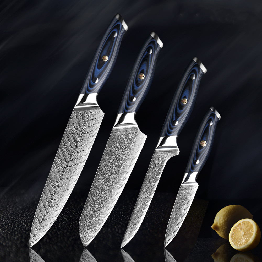 Stainless Steel Damascus Kitchen Knife Set