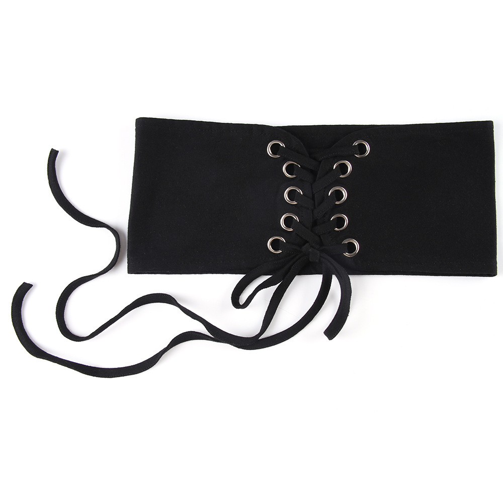 Knitted Solid Color Lace Belt - Image 2