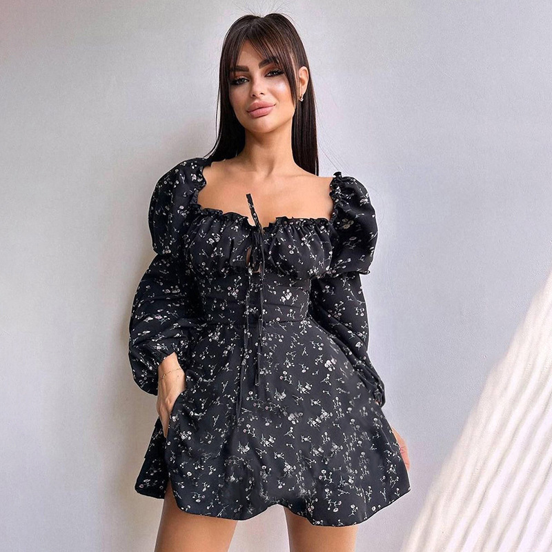 Women's Fashion Floral Long Sleeve Dress - Image 2