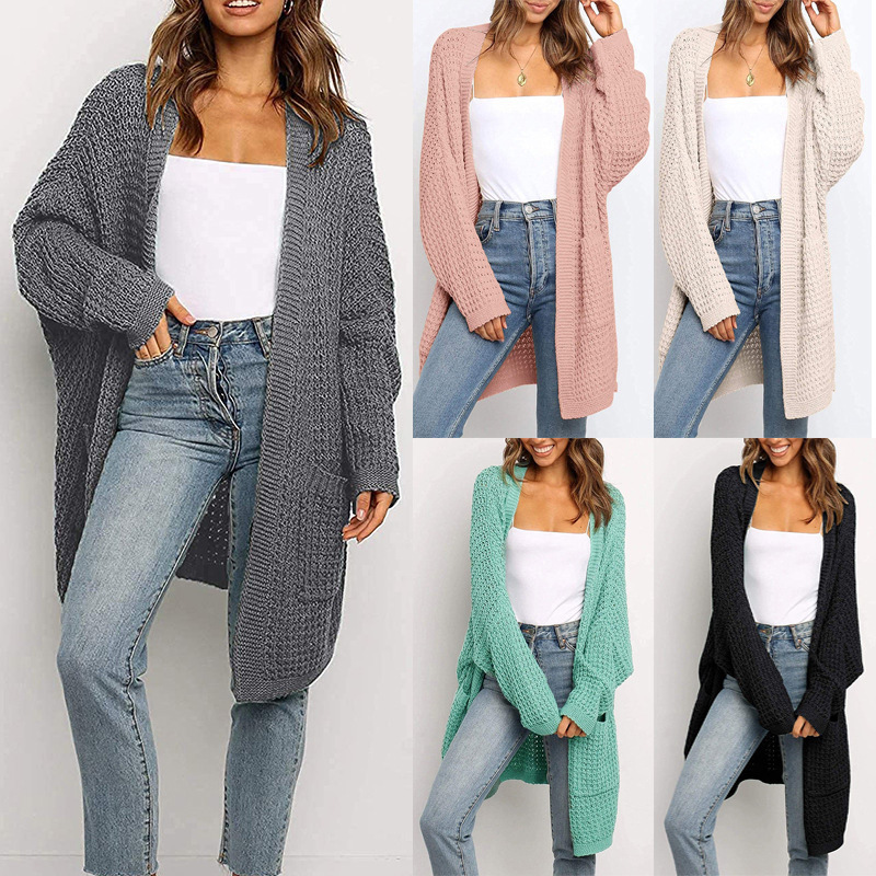 New Style Knitwear Solid Color Long