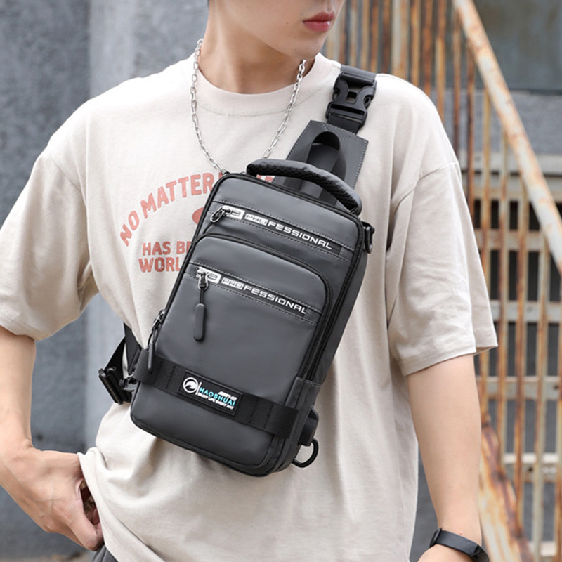 Multifunction Crossbody Nylon Backpack With USB Port - Image 9