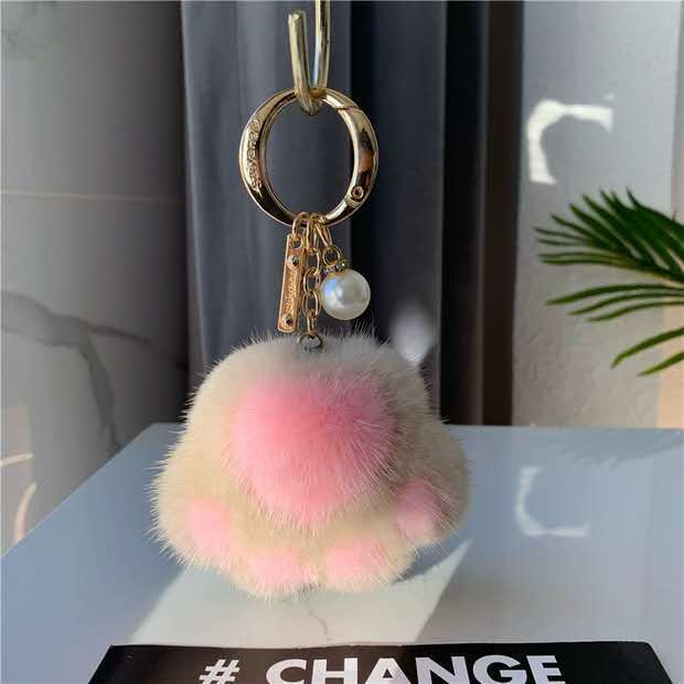 Plush Cat's Claw Fur Ornaments KeyChain - Image 8