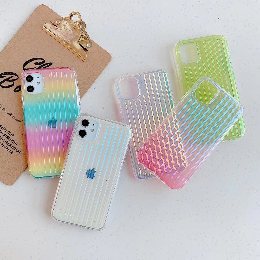Wavy Transparent Laser Colors Protective Case
