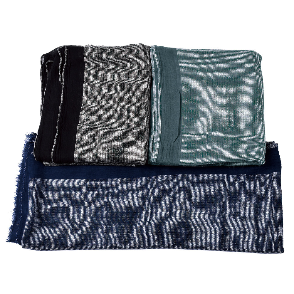 Cotton And Linen Yarn-dyed Scarf Men
