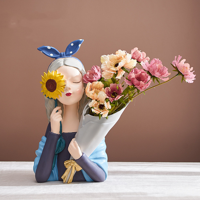 Home Decor Girl Figurine Resin Sculpture - Image 9