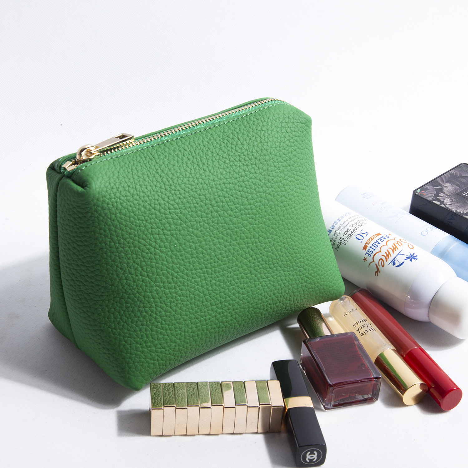 Portable Litchi Pattern Lipstick Storage Bag