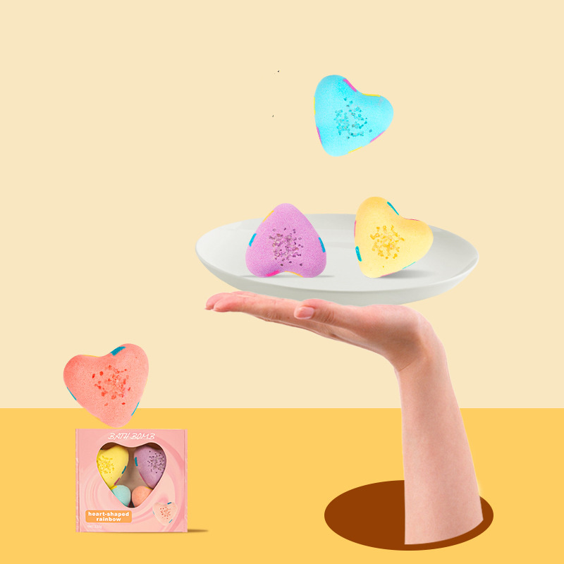 Heart Shaped Rainbow Explosion Bath Bomb