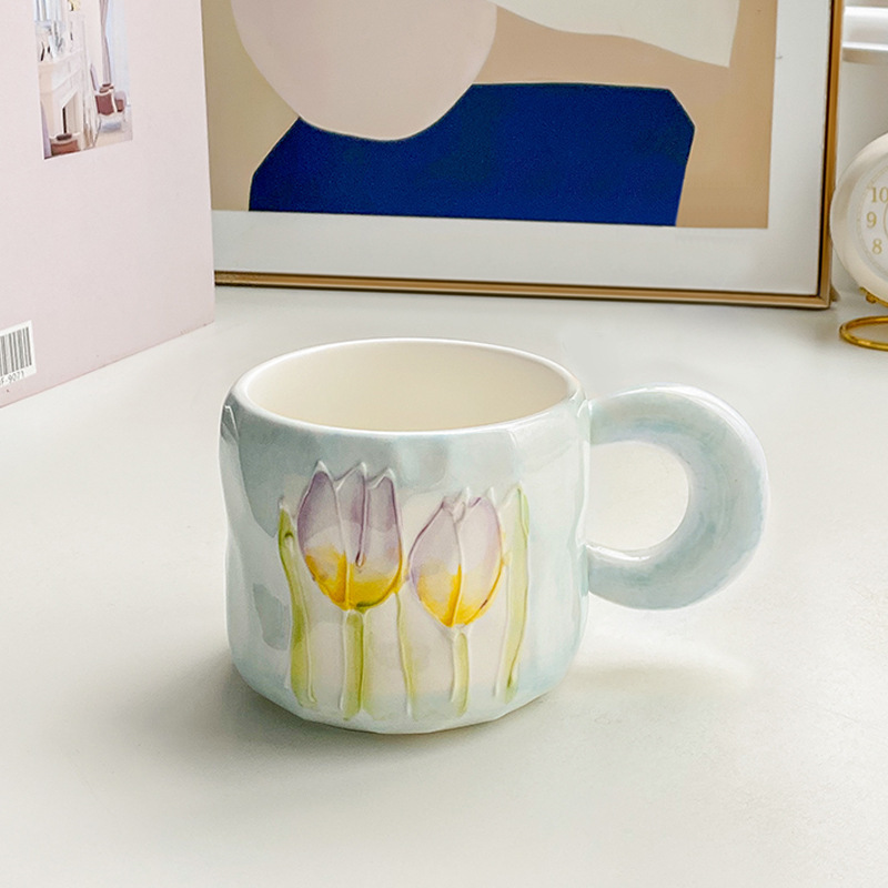 Ins Cute Tulip Ceramic Mug - Image 4