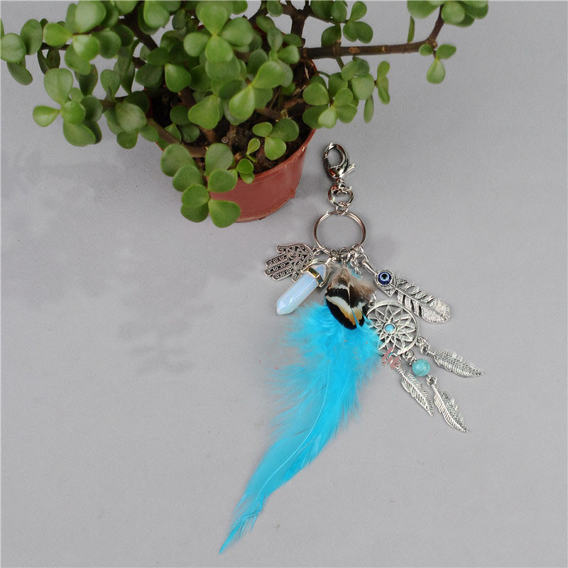 Bohemian Dreamcatcher Feather Alloy KeyRing