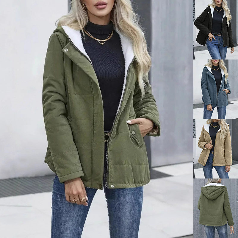 Fleece-lined Hooded Coat