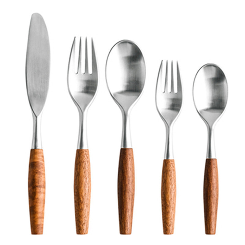 Stainless Steel Log Handle Cutlery Set - Image 5