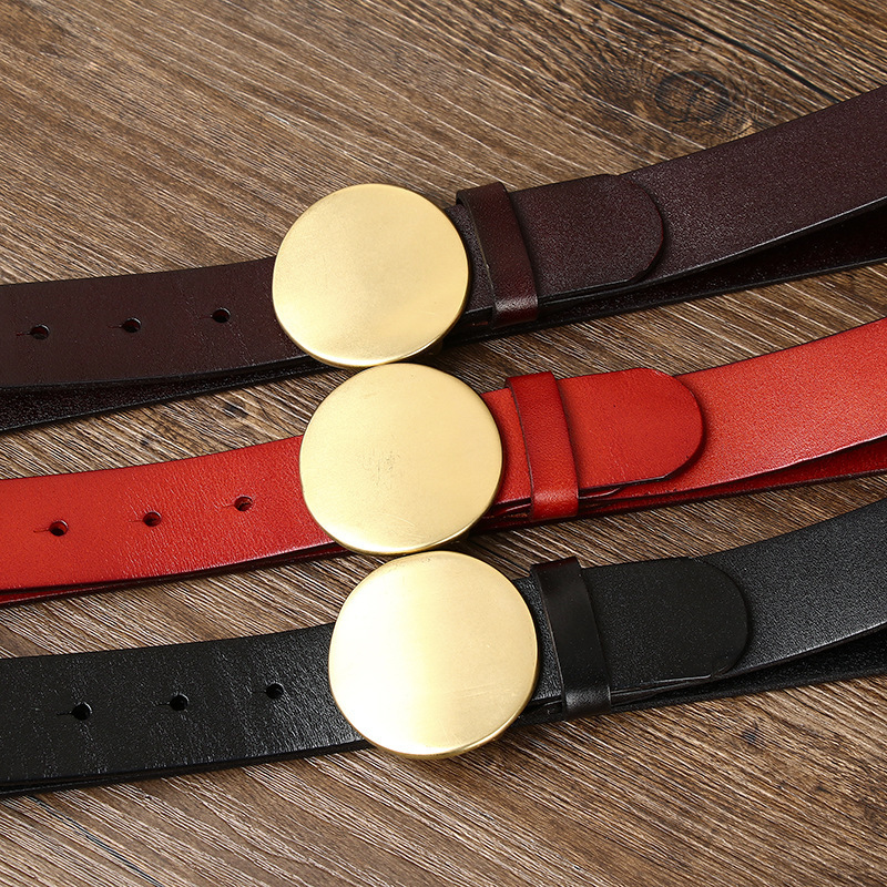 Fashion Smooth Round Buckle Belt For Men - Image 7