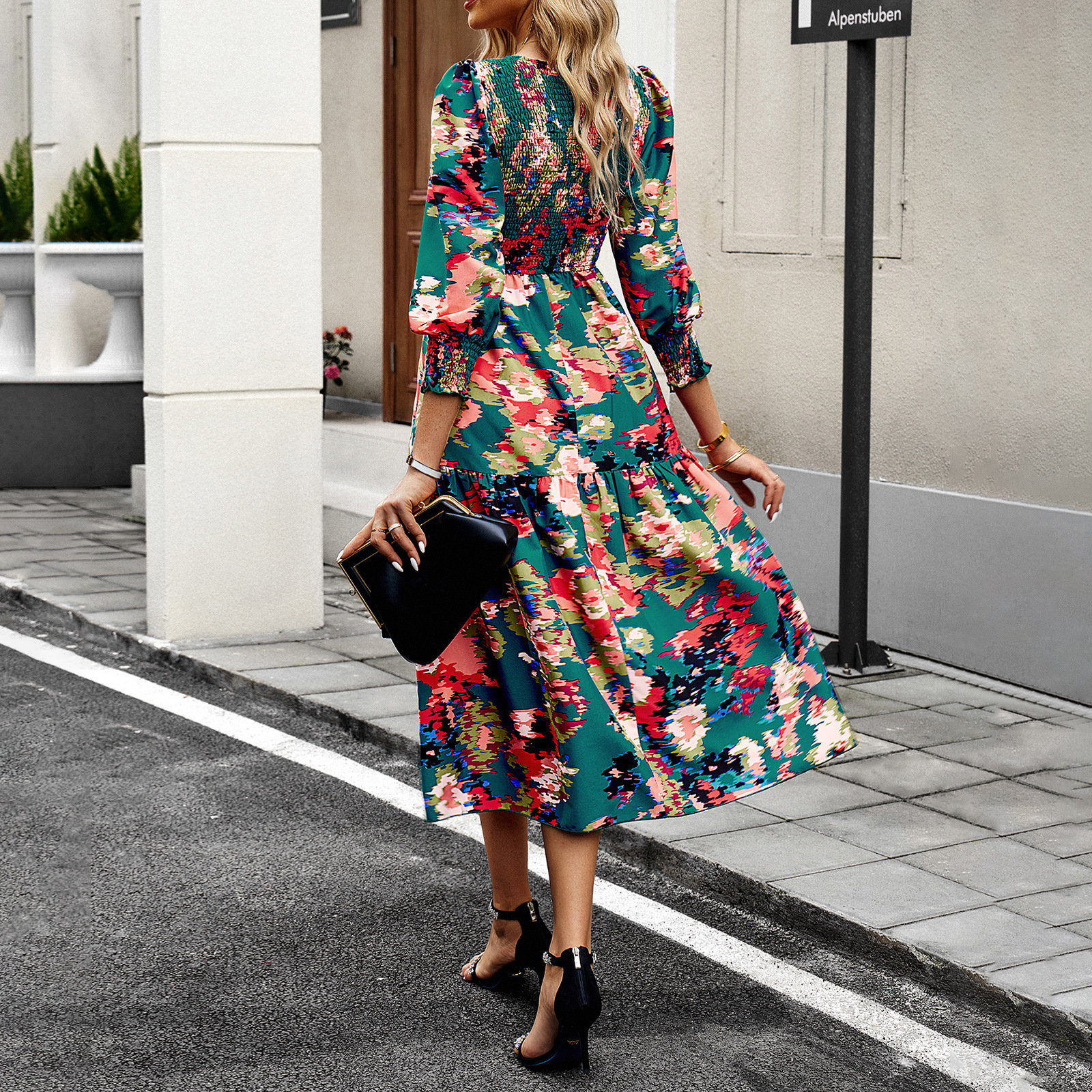 Women's Printed Temperament Elegant Dress - Image 6