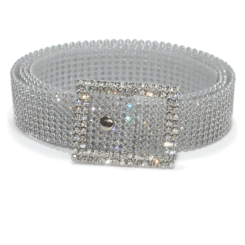 9 Rows Full Rhinestone Embellished Belt