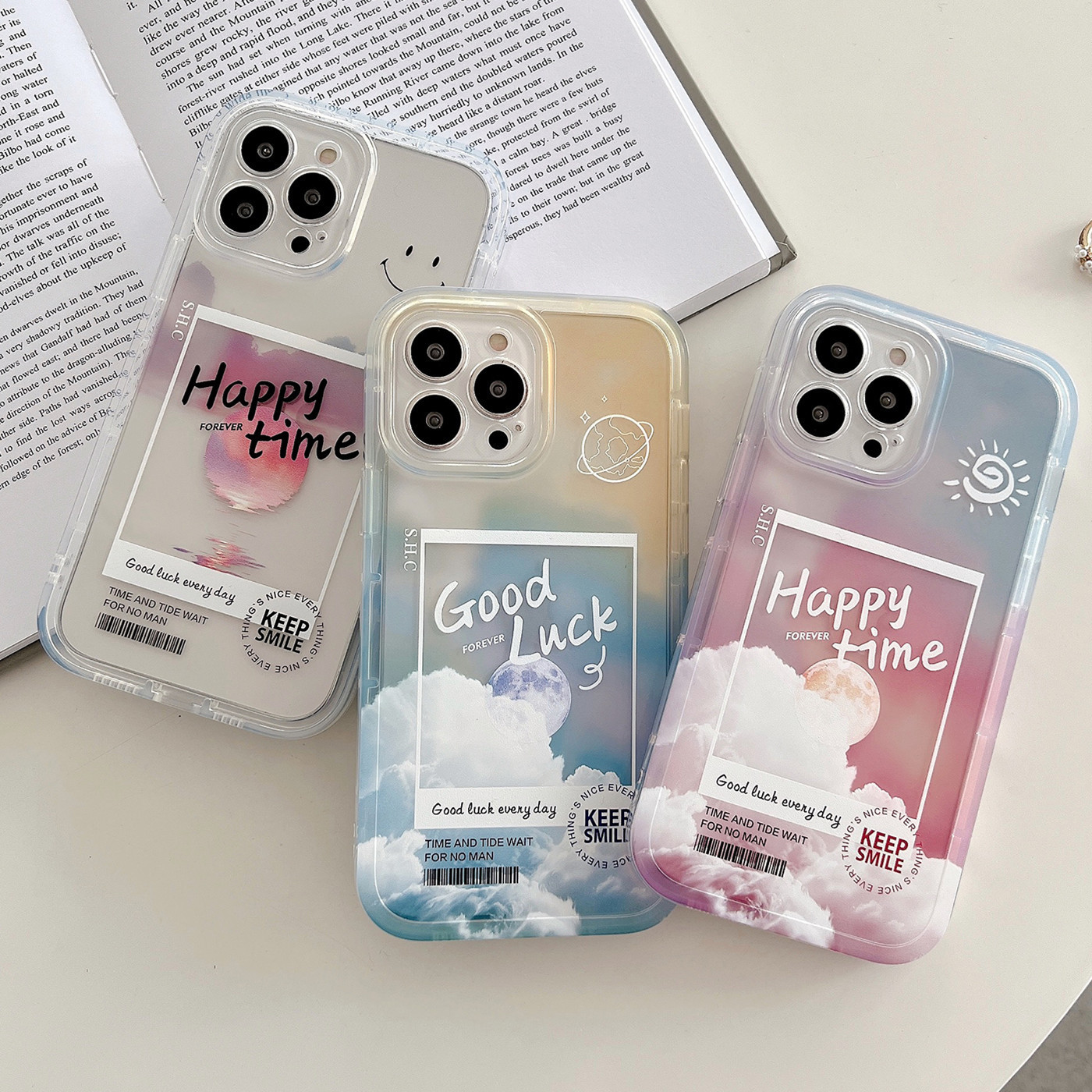Gradient Transparent Color Cloud Phone Case