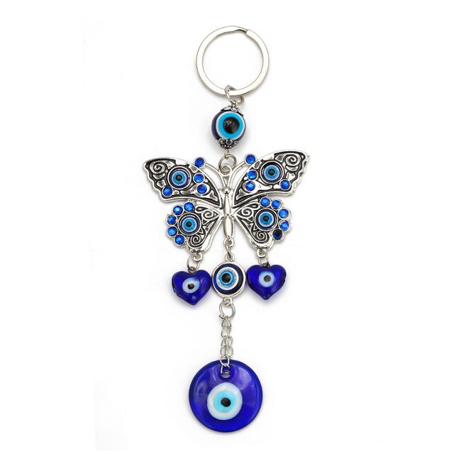 Butterfly Evil Eye Keychain