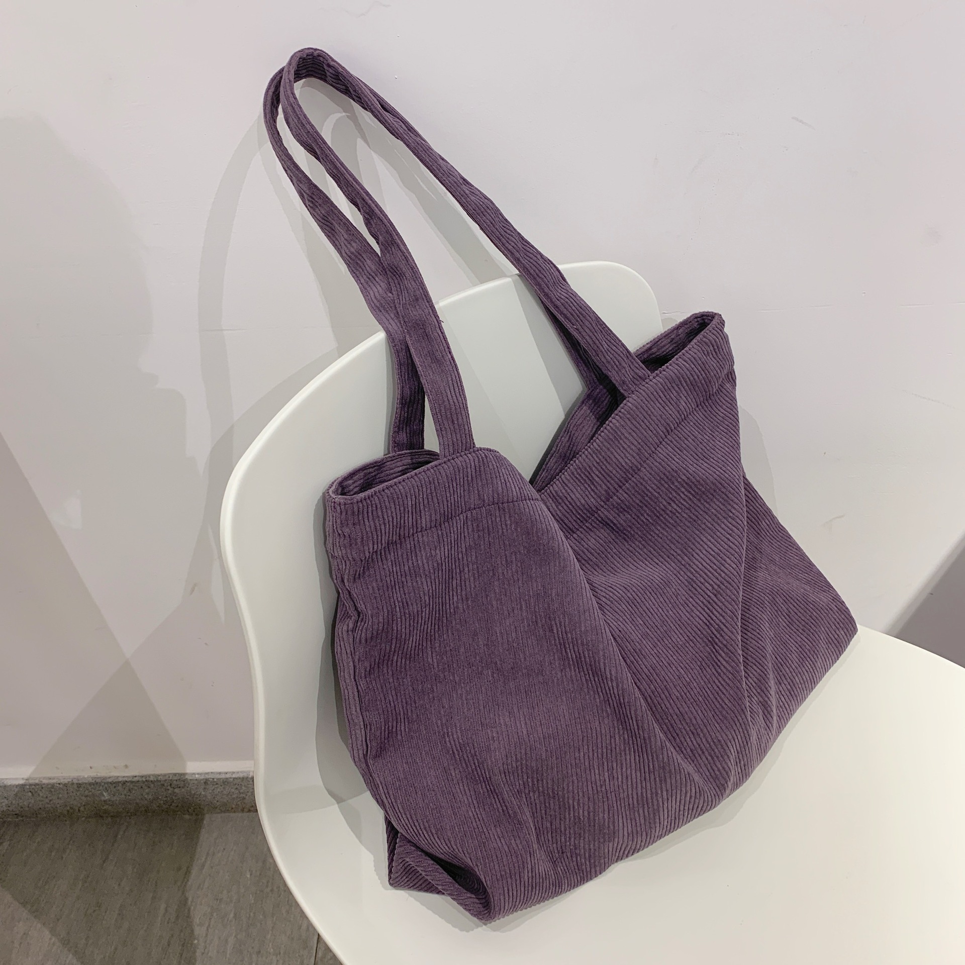 Corduroy Shopper Tote Bag