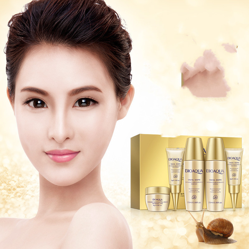 Mini Bioaqua Snail Makeup Skincare Set