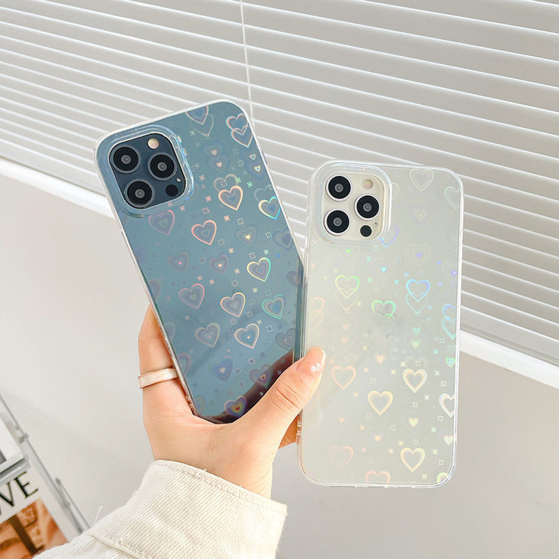 Silicone Colorful Laser Love Double-sided Coated Phone Case - Image 2