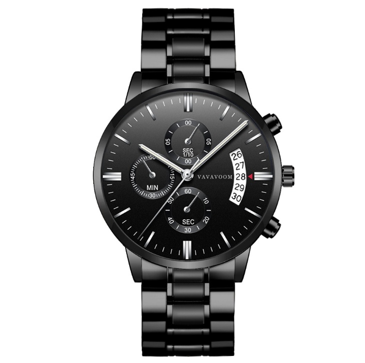 Men''s Stainless Steel Leisure Calendar Quartz Watch - Image 6