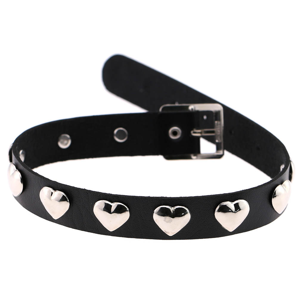 Punk Gothic Love Heart-shaped Rivets Buckle Belt - Image 2