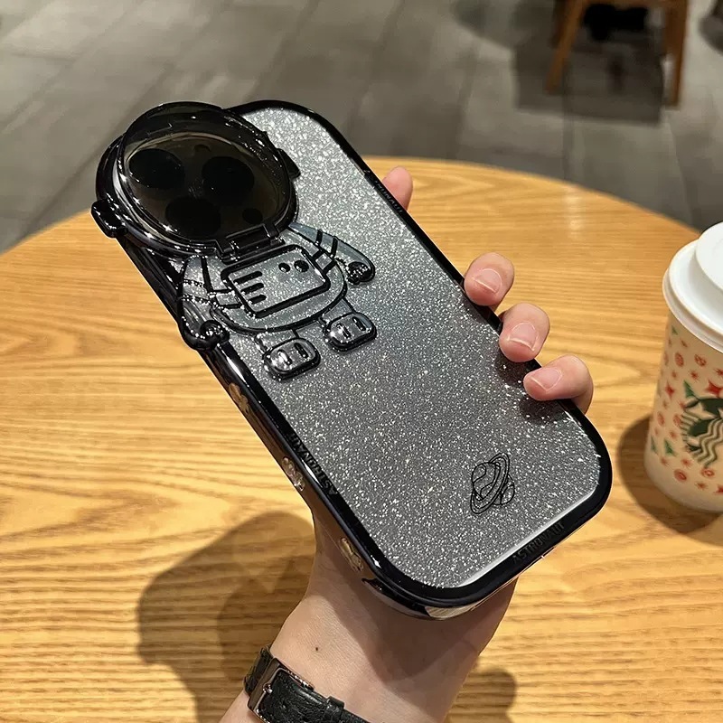 Glitter Astronaut Camera Stand Phone Case - Image 2