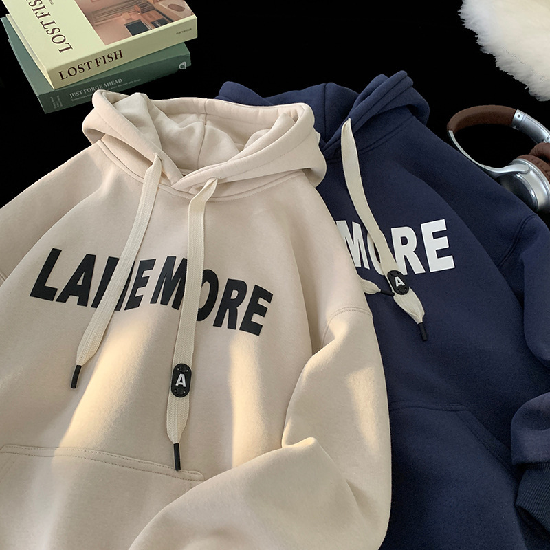Fleece-lined Thickened Hooded Sweater