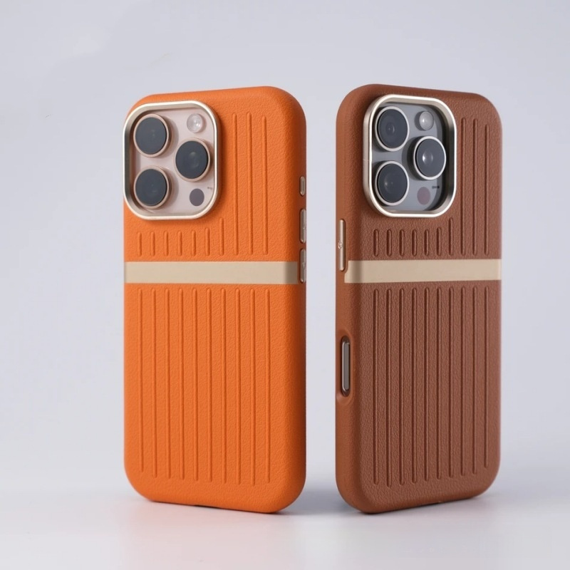 Business Leather Corrugated Magnetic Phone Case