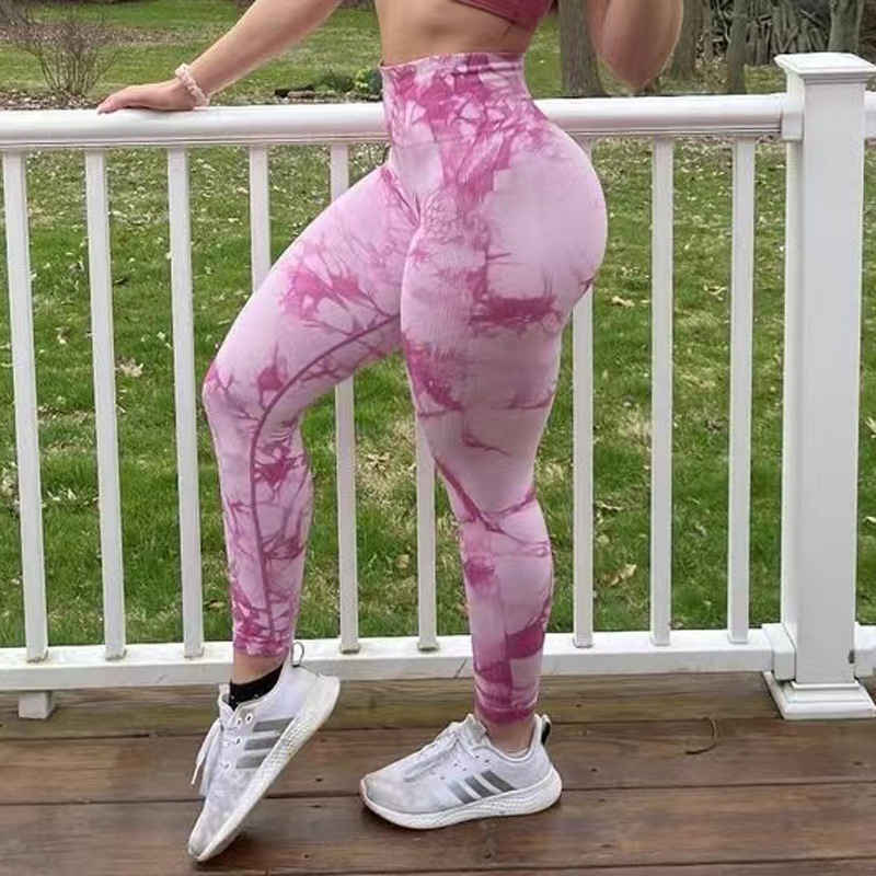 Women Fitness Tie Dye Yoga Leggings - Image 8